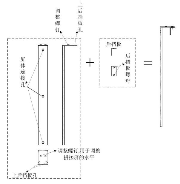 调整螺钉用于调整拼接屏的水平图